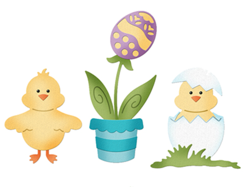 3x3 Chickies with Egg Plant - Die - Cottage Cutz