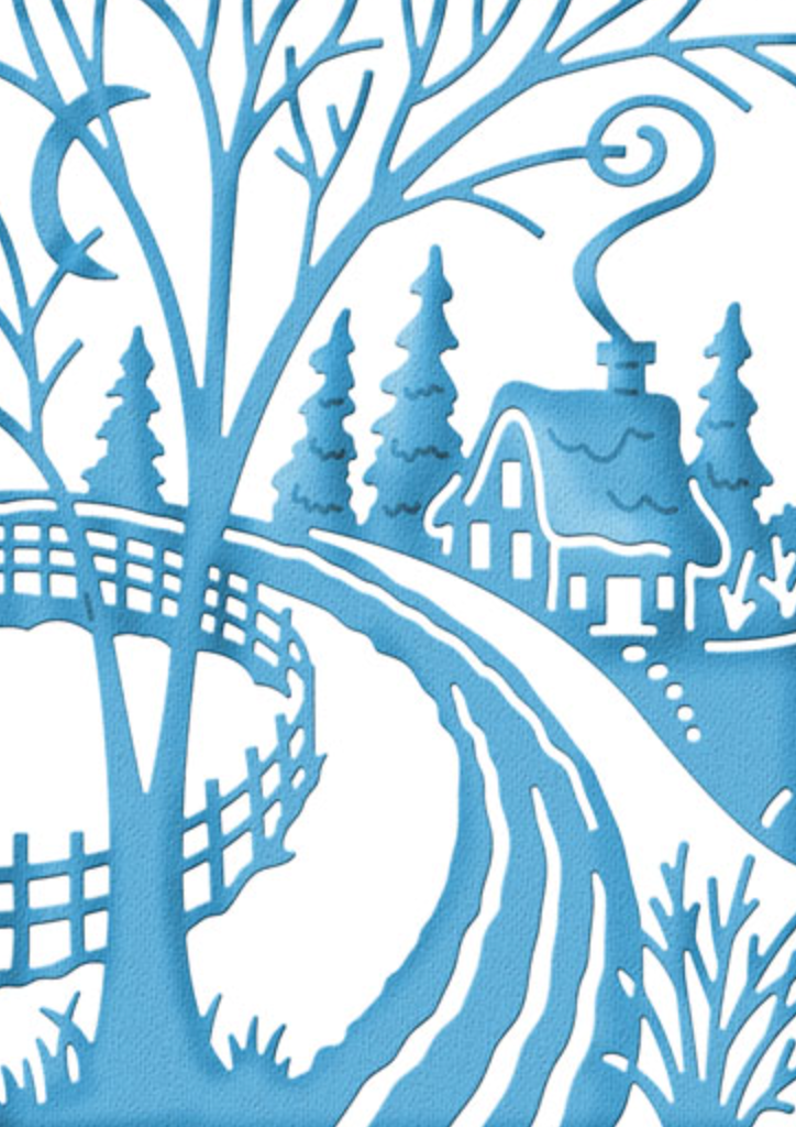 4x6 Winter Cottage Scene - Die - Cottage Cutz