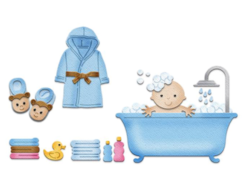 2x3 Bathtub Time - Die - Cottage Cutz