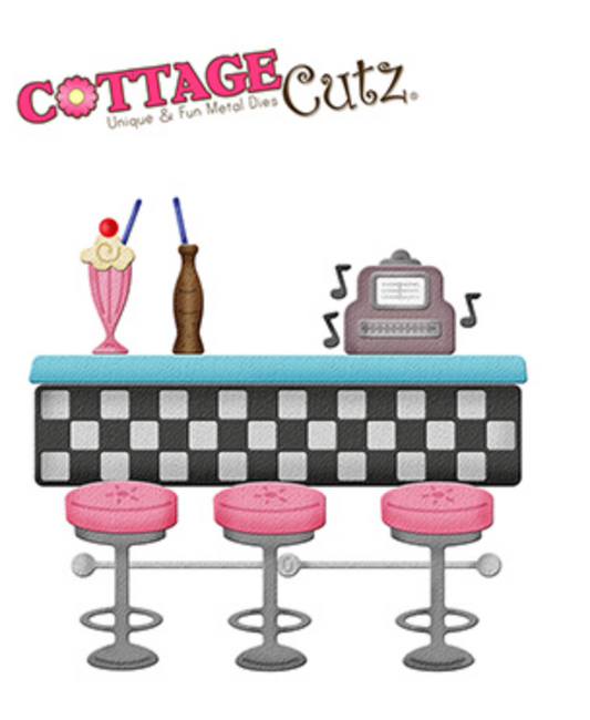 4x6 Fifties Soda Bar - Die - Cottage Cutz