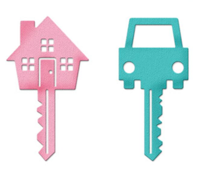 2x3 Home Sweet Home Keys - Die - Cottage Cutz