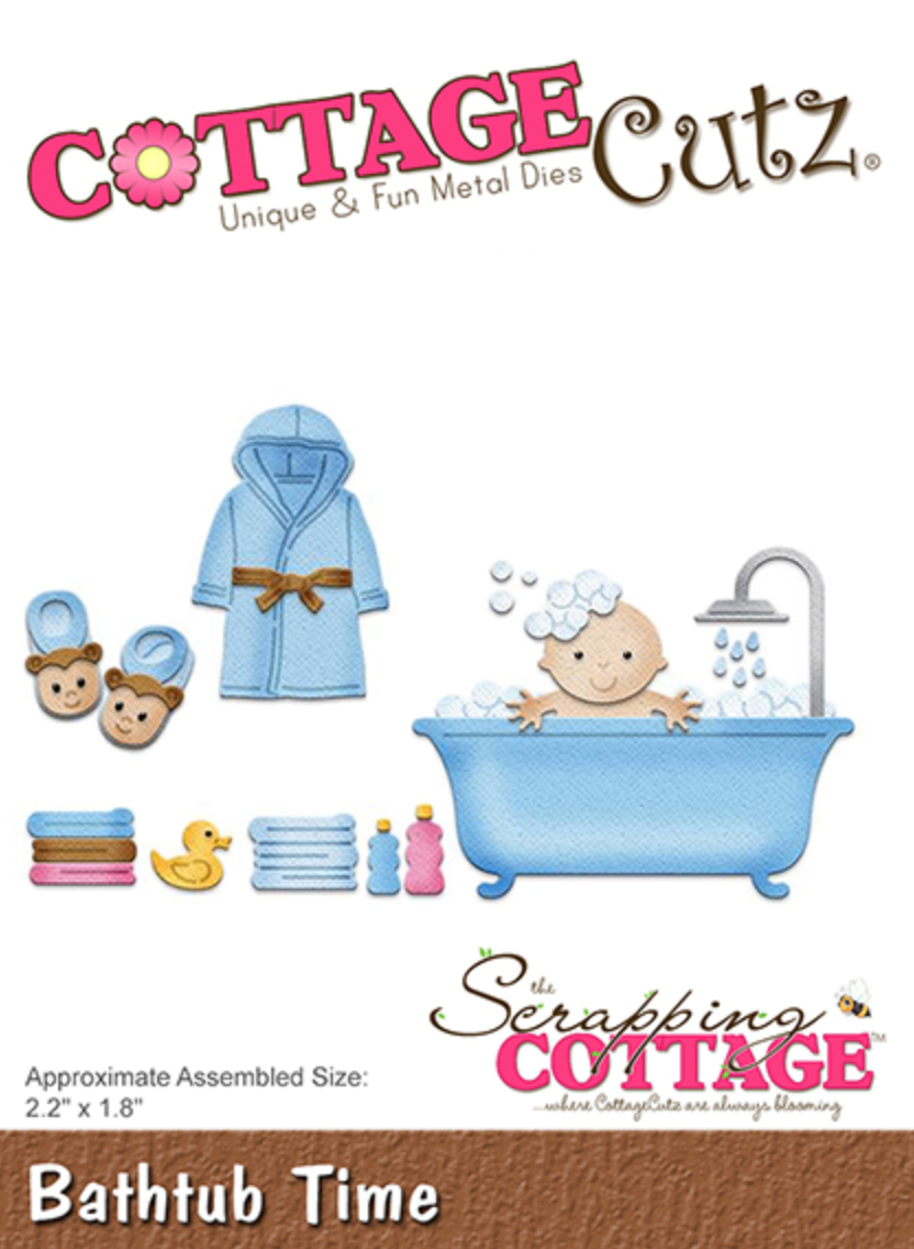2x3 Bathtub Time - Die - Cottage Cutz