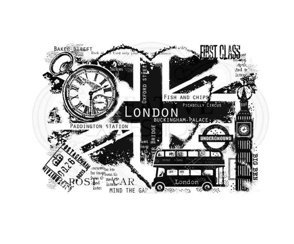 London Postcard  - Clear Stamp - Woodware Craft Collection