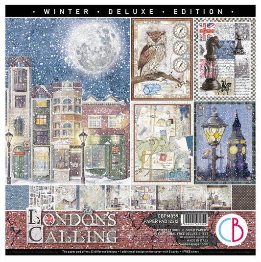 12x12 London's Calling - Paper Pad + 1 Free deluxe sheet - 12/Pkg - Ciao Bella