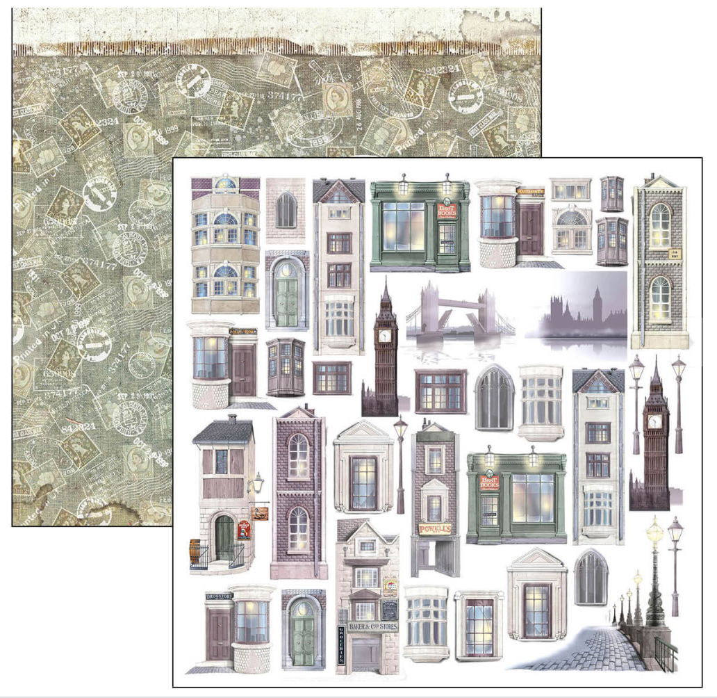 8x8 London's Calling - Paper Pad + 1 Free deluxe sheet - 12/Pkg - Ciao Bella