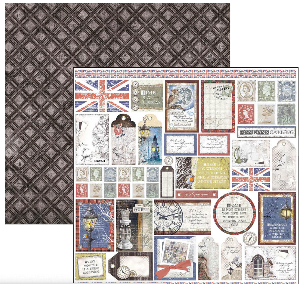 12x12 London's Calling - Paper Pad + 1 Free deluxe sheet - 12/Pkg - Ciao Bella