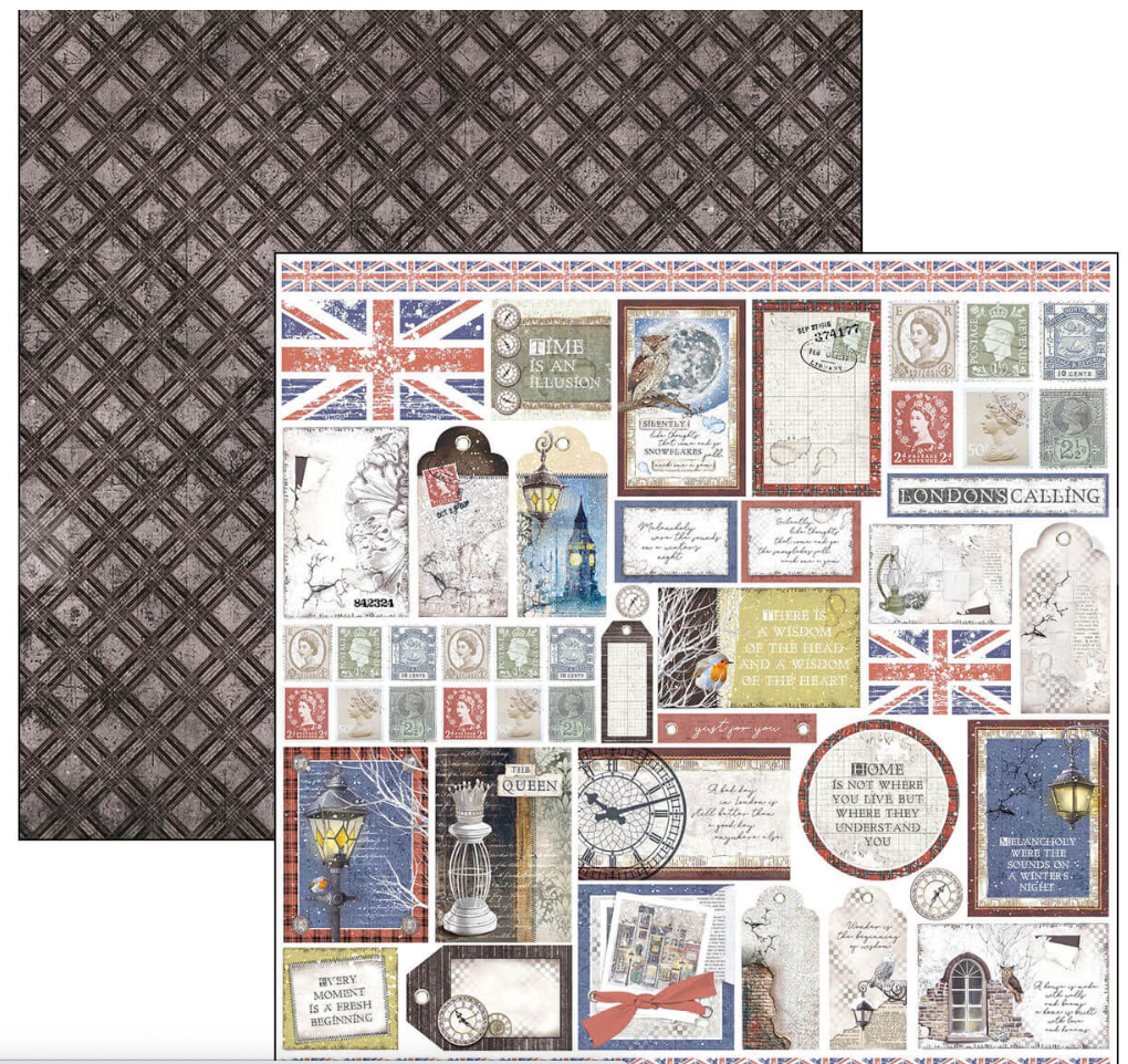 8x8 London's Calling - Paper Pad + 1 Free deluxe sheet - 12/Pkg - Ciao Bella