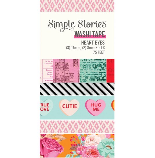 Washi Tape - Heart Eyes - Simple Stories - 5/Pkg