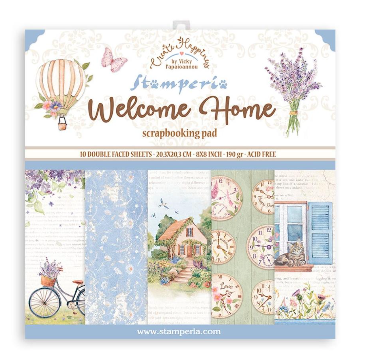 8x8 - Create Happiness Welcome Home - Double Sided Paper Pad - Stamperia