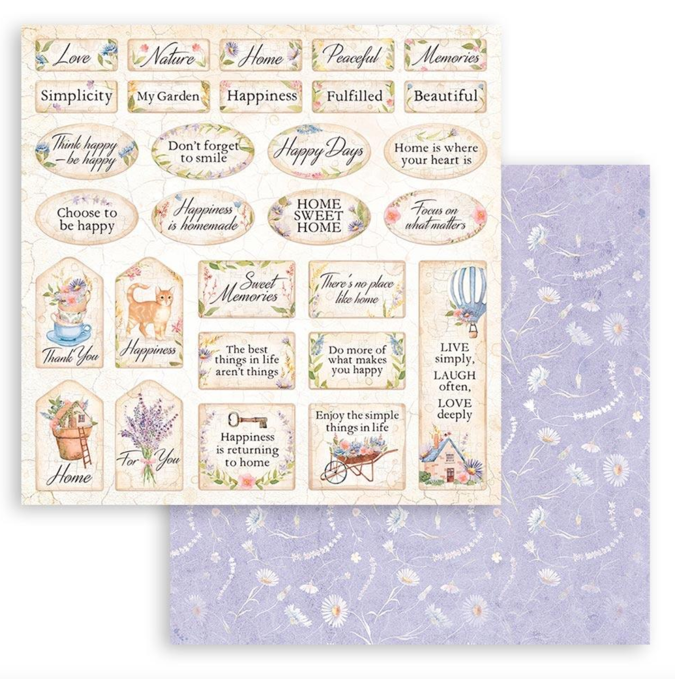 12x12 - Create Happiness Welcome Home - Double Sided Paper Pad - Stamperia