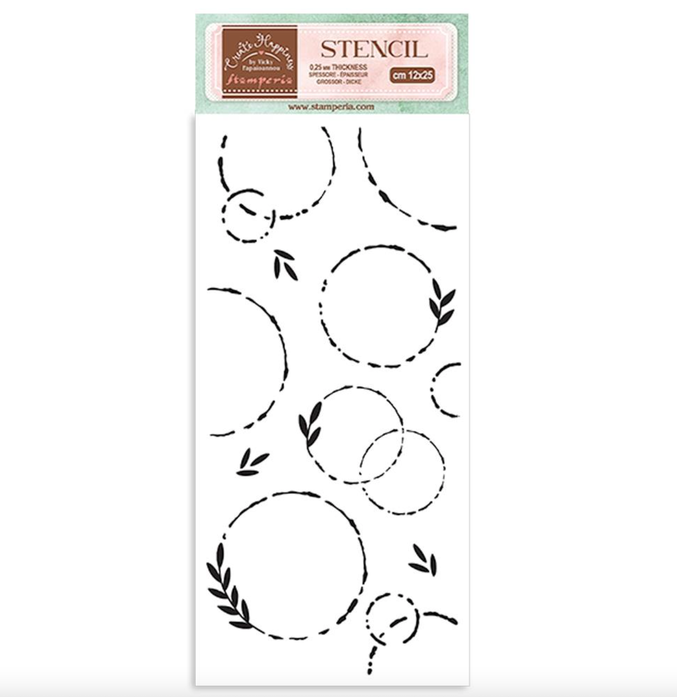 Garlands - Stencil - 4x9 - Create Happiness Welcome Home - Stamperia