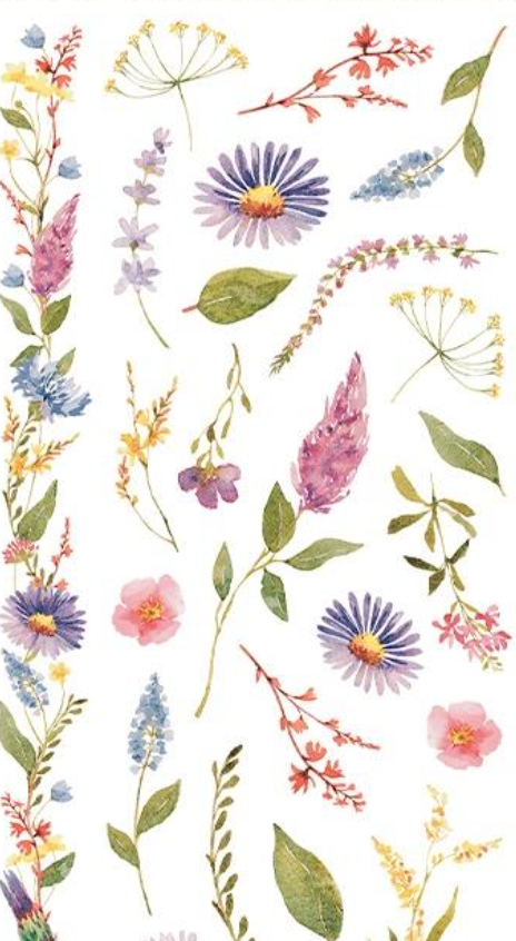 Flowers - Rub-on - Create Happiness Welcome Home - Stamperia