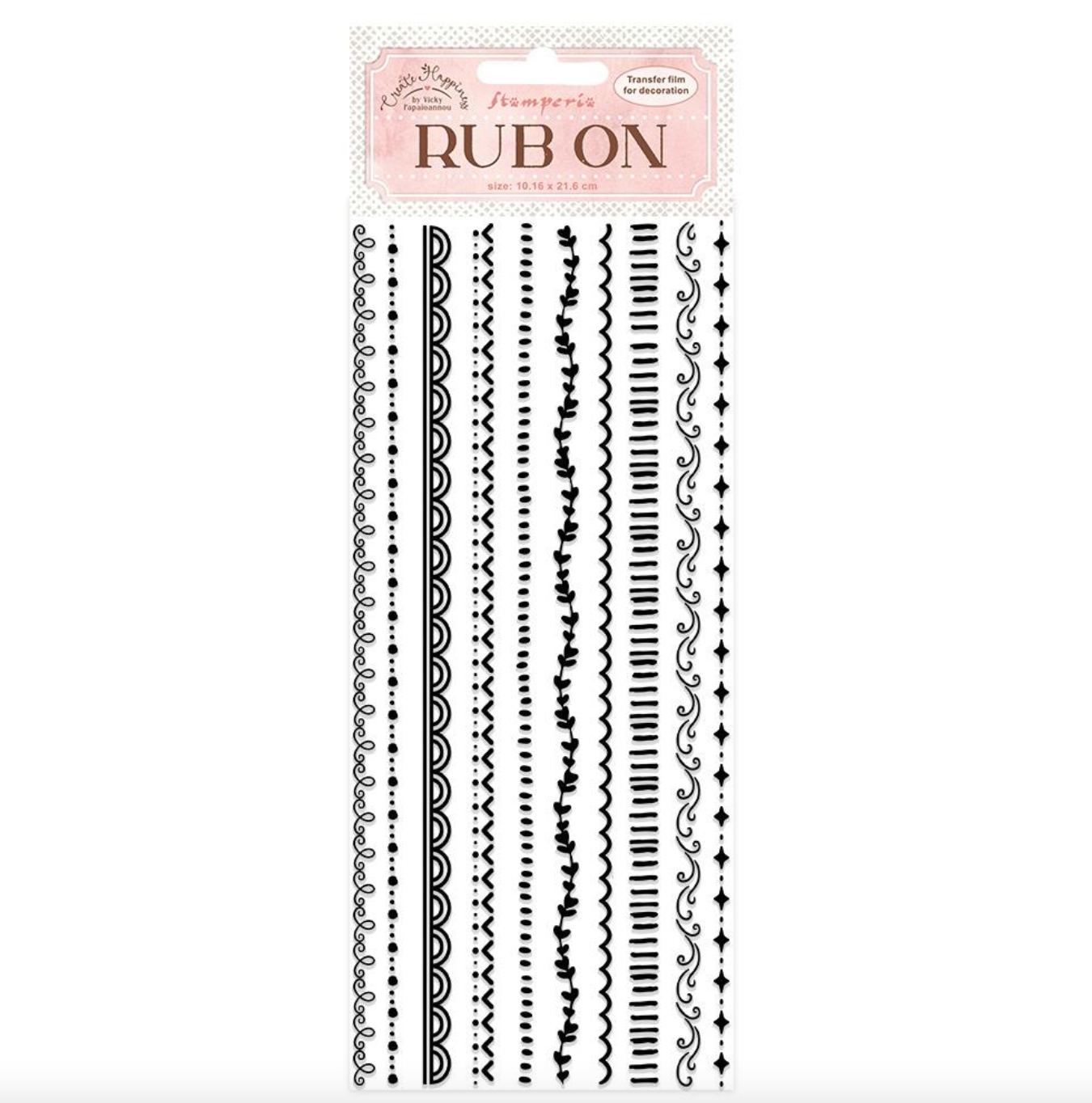 Border Black - Rub-on - Create Happiness - Stamperia