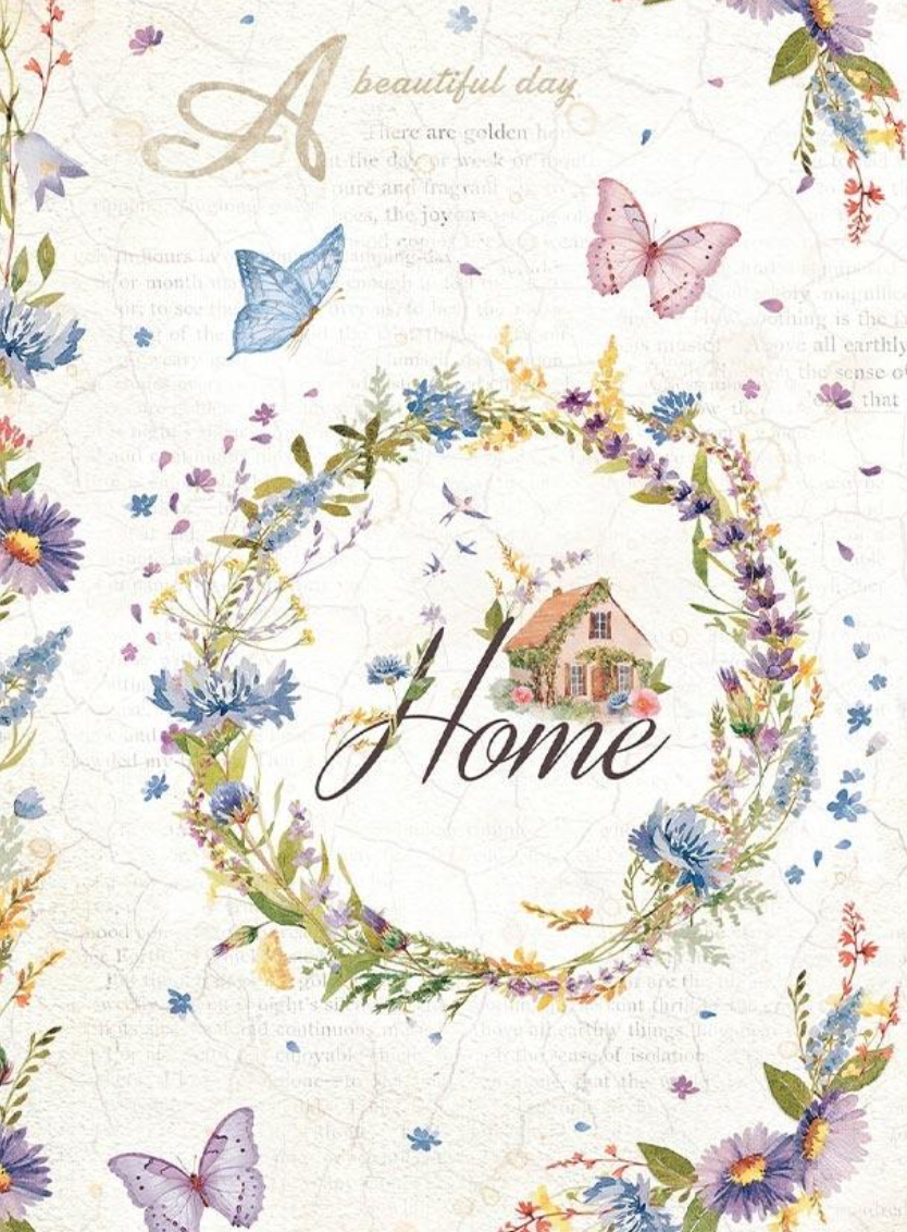 A4 Rice Paper - Garland - Create Happiness Welcome Home - Stamperia