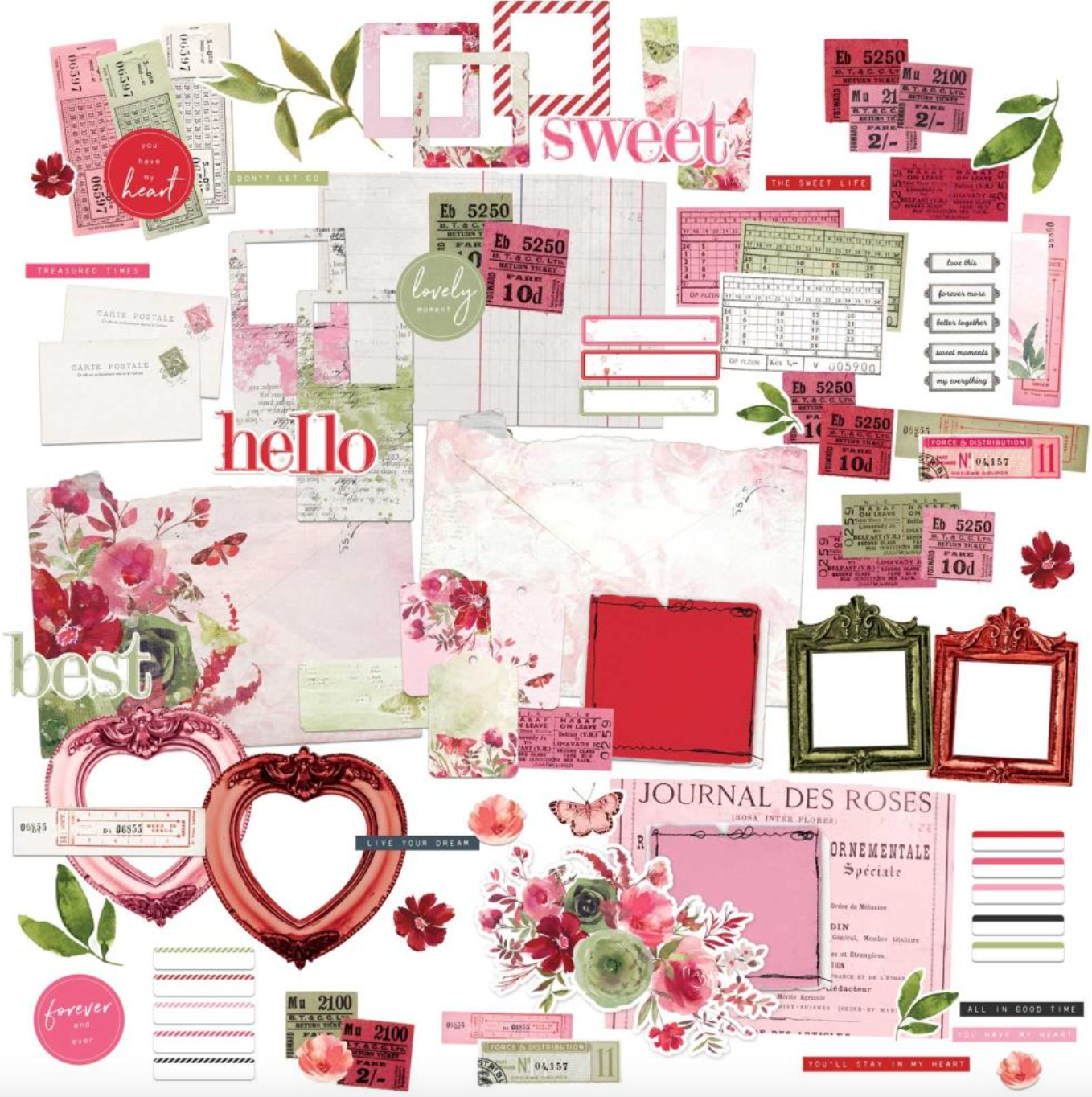 Ephemera Bits - Rouge - Art Options - 49 And Market