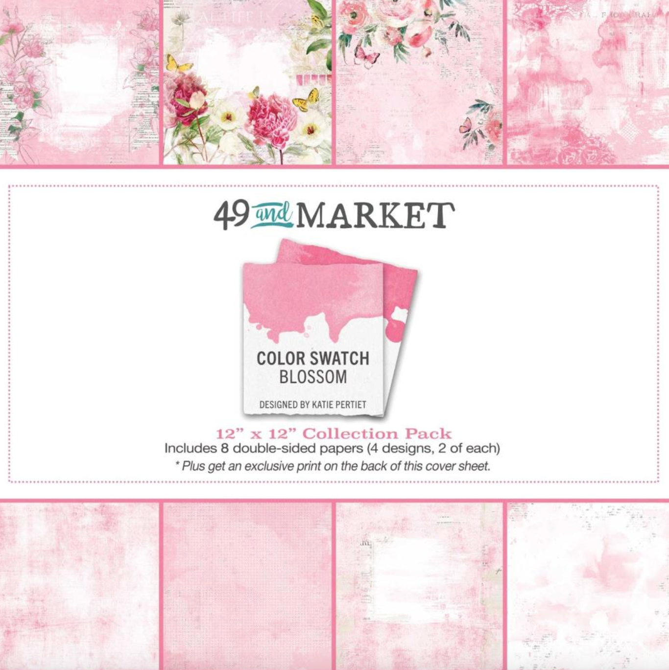 Color Swatch - Blossom - Collection Paper Pack 12 x 12 Inch - 49 And Market