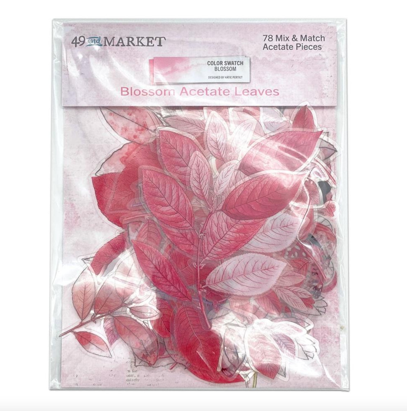 Acetate Leaves - Ephemera - Color Swatch Blossom - 49 And Market