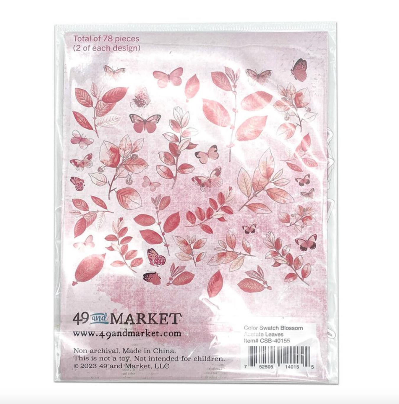 Acetate Leaves - Ephemera - Color Swatch Blossom - 49 And Market