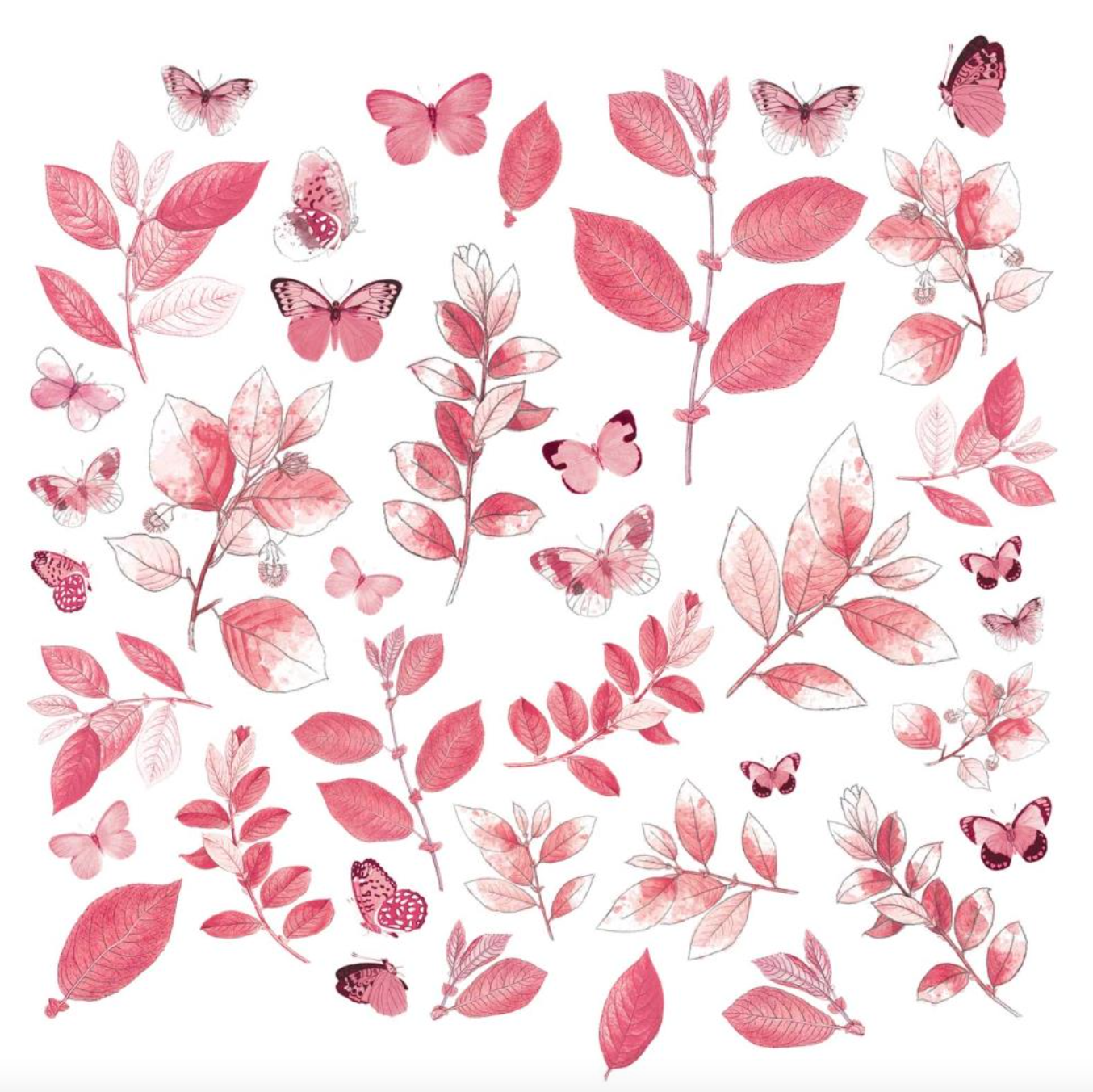 Acetate Leaves - Ephemera - Color Swatch Blossom - 49 And Market