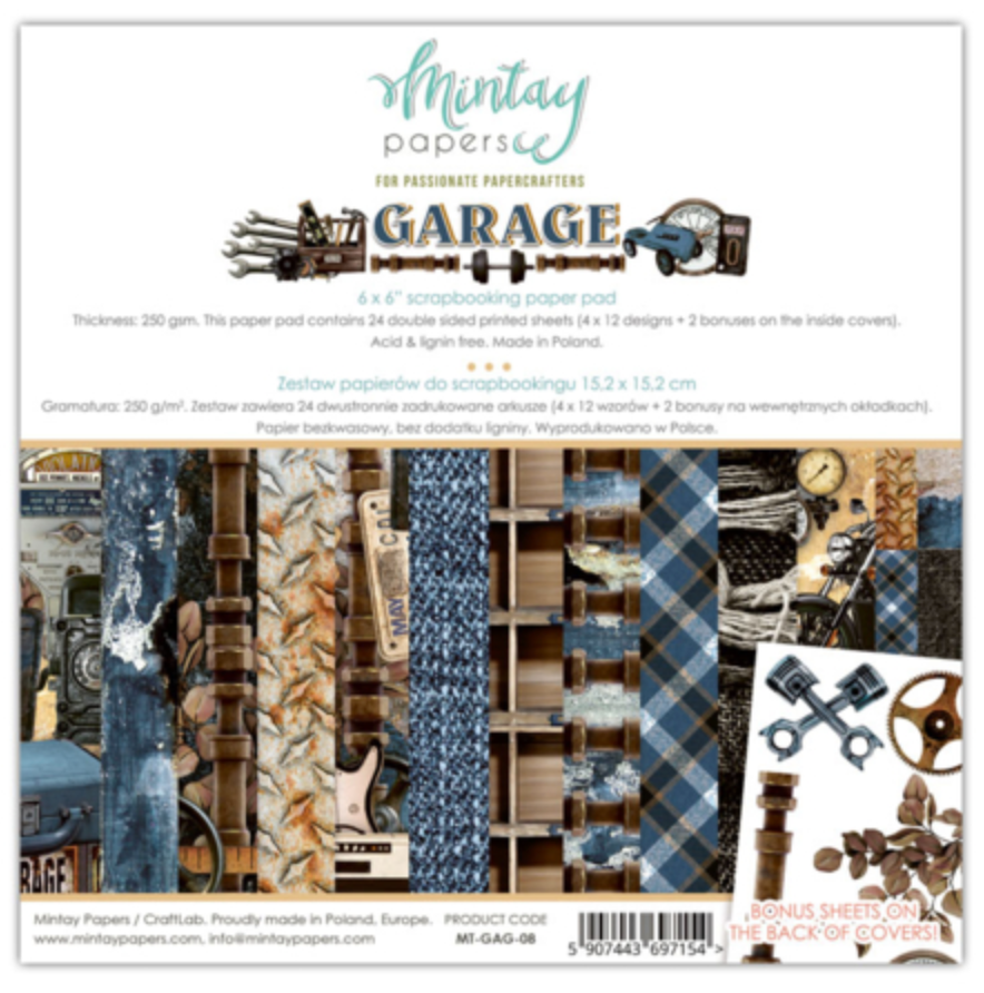 Garage - 6 x 6 Paper Set - Mintay Papers