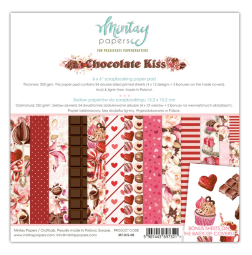Chocolate Kiss - 6 x 6 Paper Set - Mintay Papers