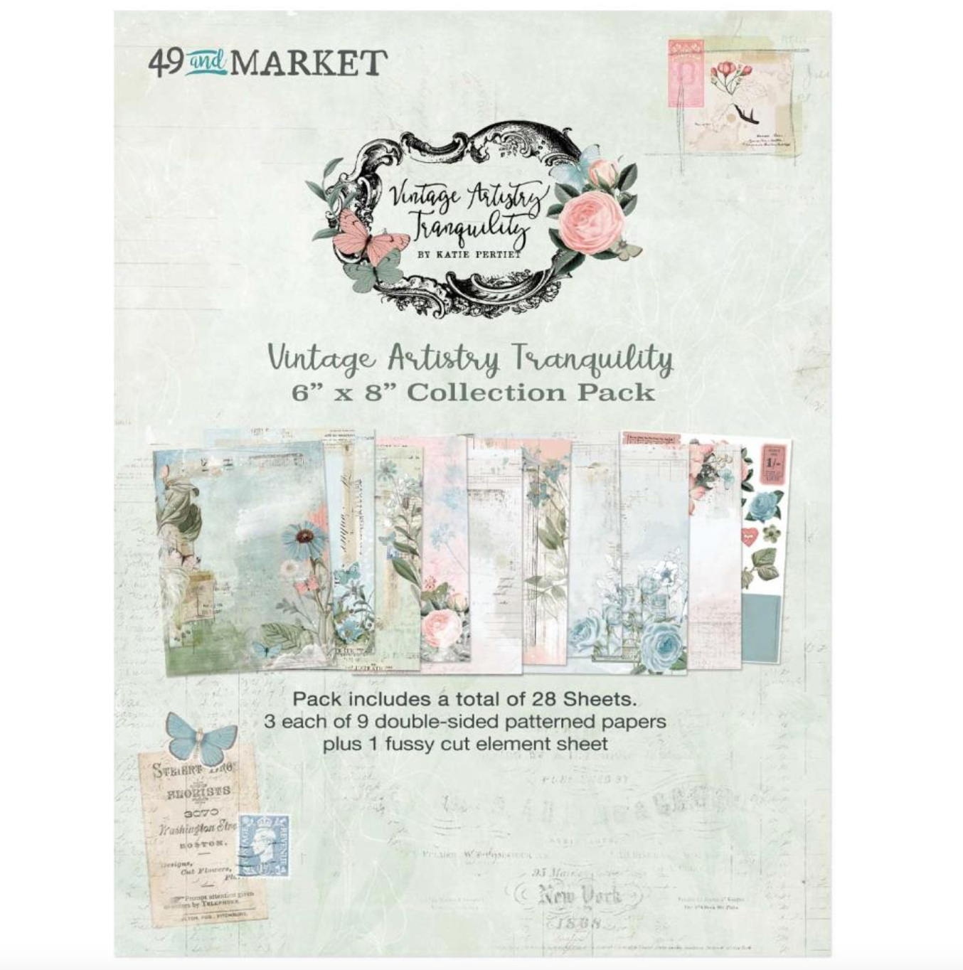 6x8 Inch - Vintage Artistry Tranquility - 49 and Market
