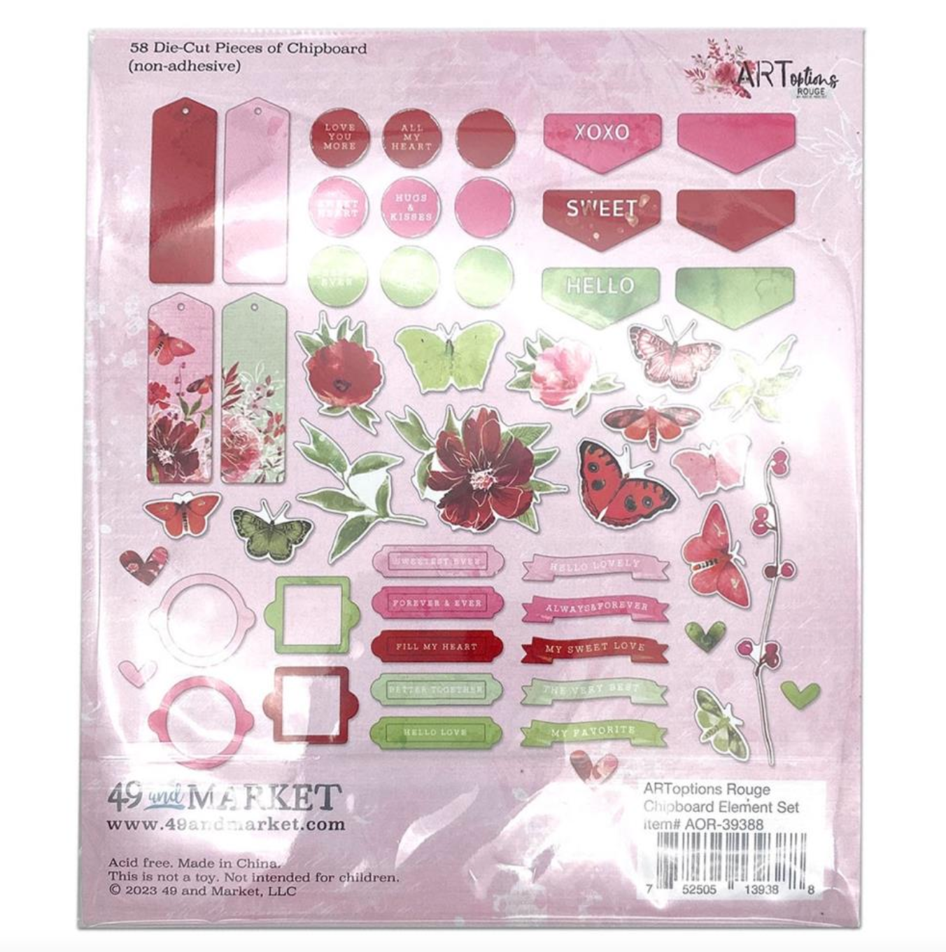 Chipboard Set - ARToptions Rouge - 49 and Market