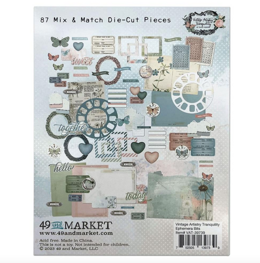 Ephemera Bits - Vintage Artistry Tranquility - 49 and Market