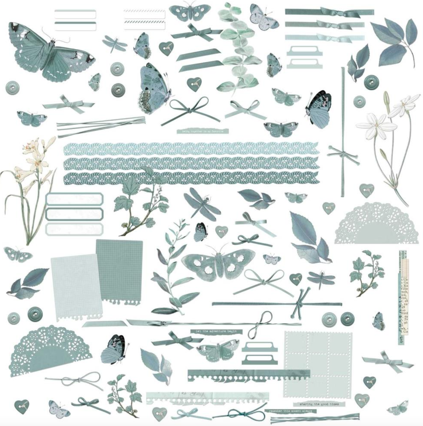 Laser Cut Outs - Color Swatch - Eucalyptus - Elements - 49 and Market