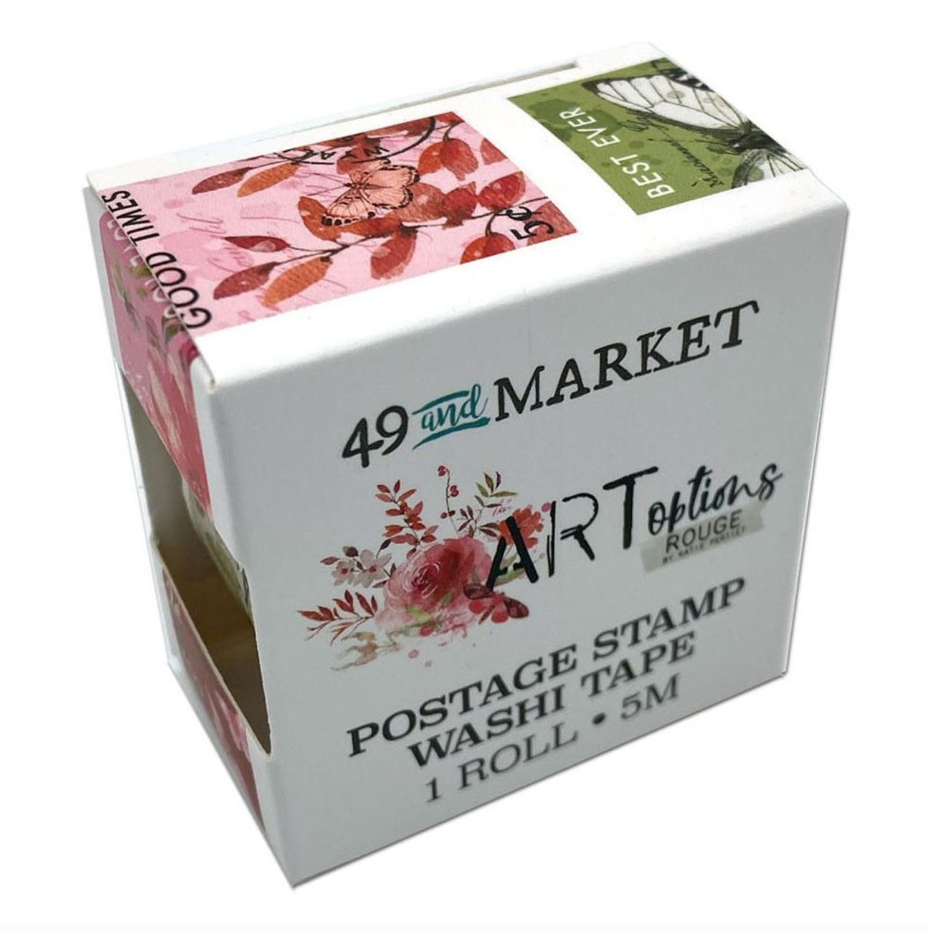 Washi Tape Roll - Postage Stamp - ART Options Rouge - 49 And Market
