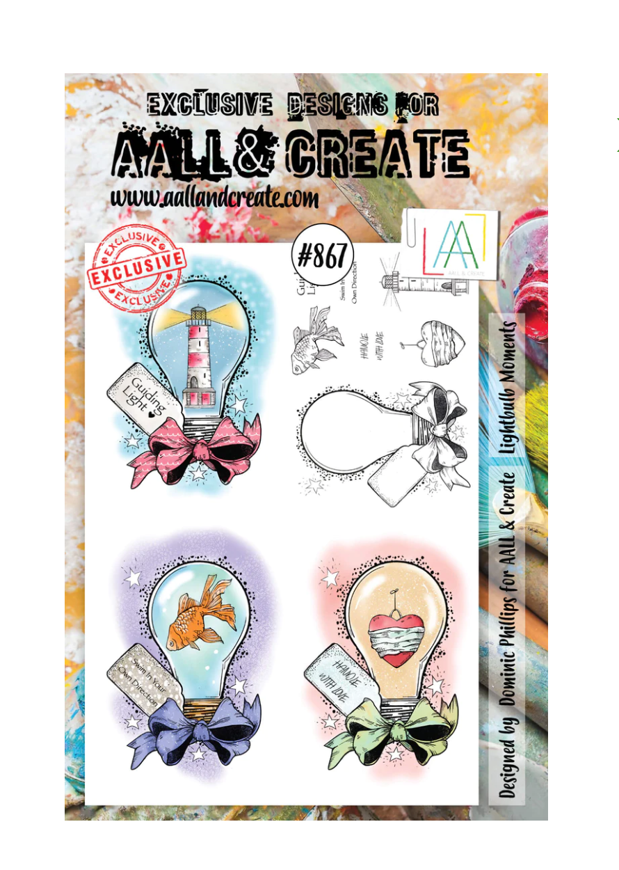 A5 - Lightbulb Moments - Clear Stamp Set - AALL and Create - Dominic Phillips - #867