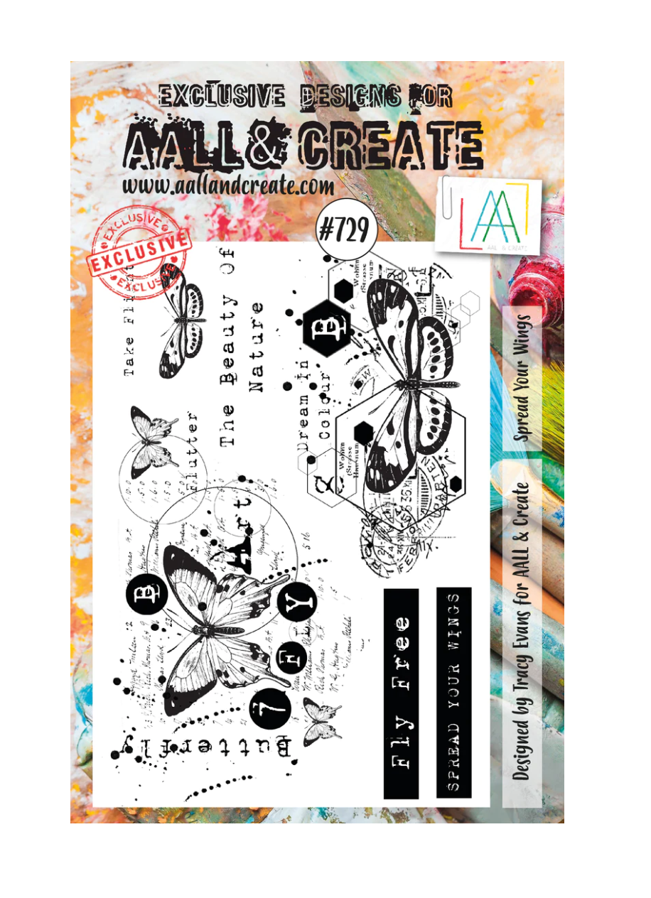 A5 - Spread Your Wings -  AALL and Create - Tracy Evans - Clear Stamp Set - #729