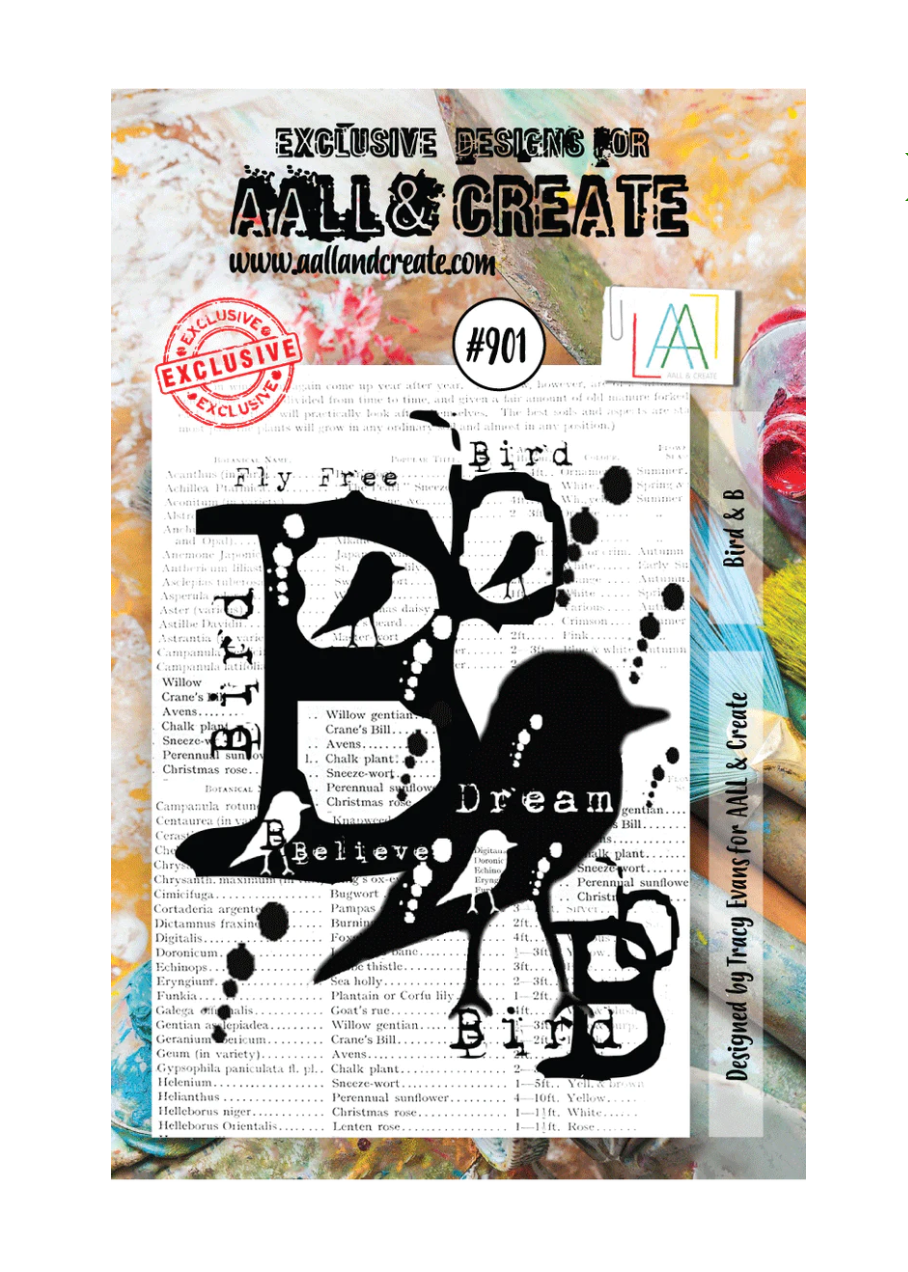 AALL and Create - Bird & B - A7 - Designer Tracy Evans - Clear Stamp Set - #901