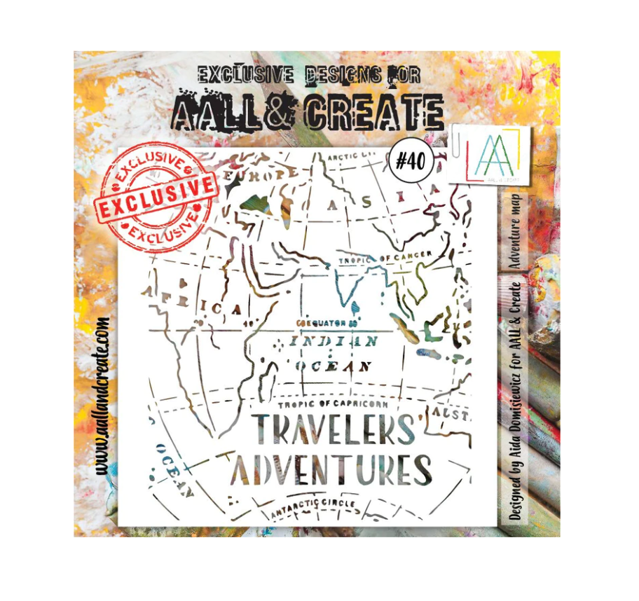 Aall and Create - Adventure Map - 6x6 - Aida Domisiewicz - Stencil - #40