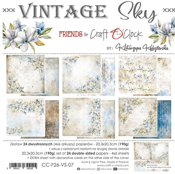 8 x 8 Inch - VINTAGE SKY - Craft O Clock