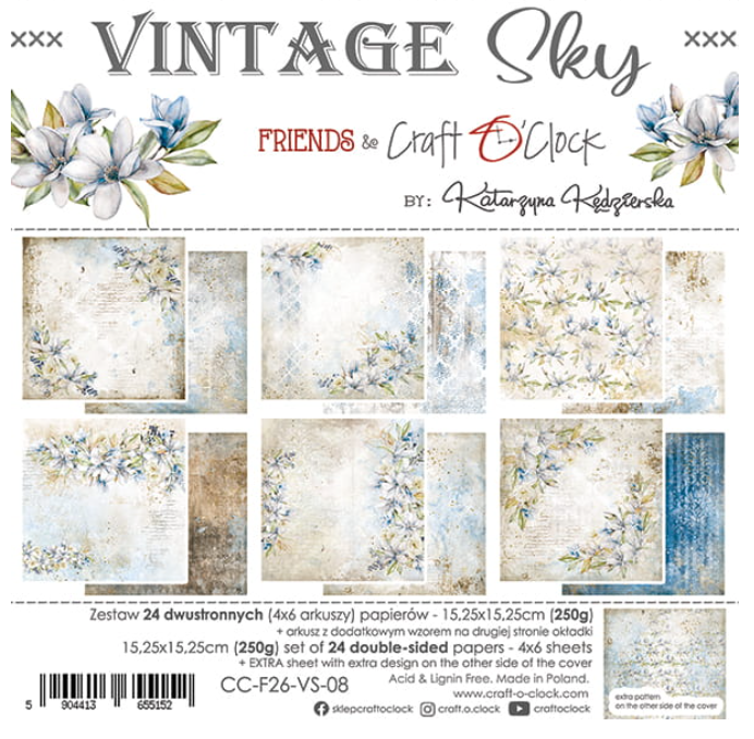 6 x 6 Inch - VINTAGE SKY - Craft O Clock