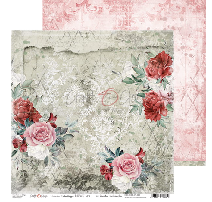 12 x 12 Inch - VINTAGE LOVE - Craft O Clock