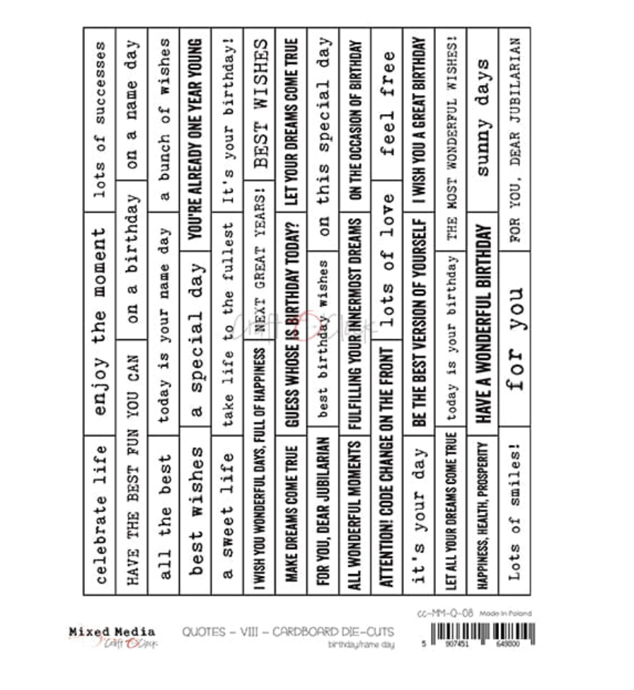 6x8 - Quotes - Birthday - Cardboard - Craft O Clock