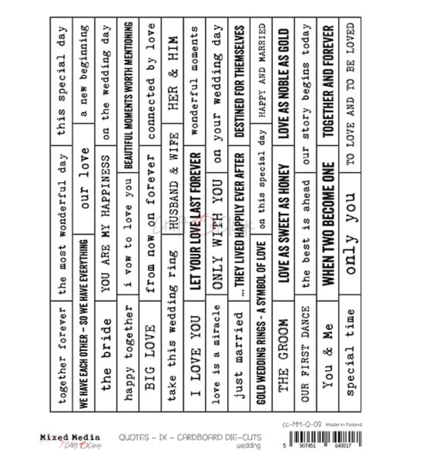 6x8 - Quotes - Wedding - Cardboard - Craft O Clock