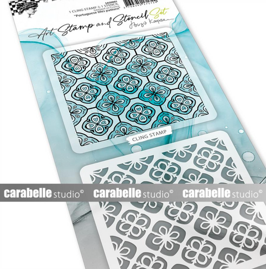 Art Stamp and Stencil Set - Portuguese Tiles Pattern - Birgit Koopsen - Carabelle Studio