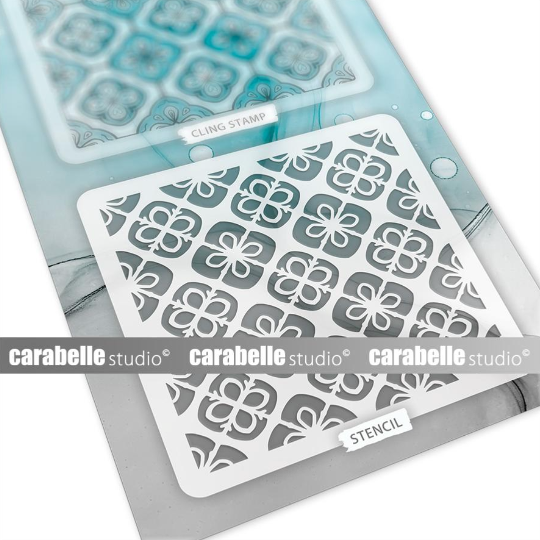 Art Stamp and Stencil Set - Portuguese Tiles Pattern - Birgit Koopsen - Carabelle Studio