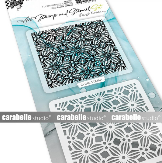 Art Stamp and Stencil Set - Star Flower Pattern - Birgit Koopsen - Carabelle Studio