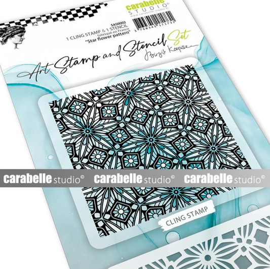 Art Stamp and Stencil Set - Star Flower Pattern - Birgit Koopsen - Carabelle Studio