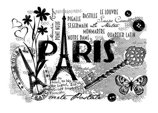 Paris Postcard - Clear Stamp - Woodware Craft Collection - 4X6