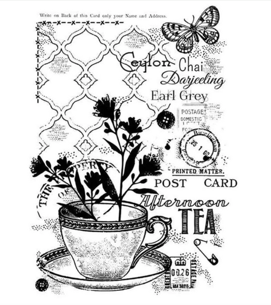 Afternoon Tea - Clear Stamp - Woodware Craft Collection - 4X6