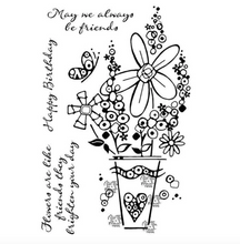 Millefiori Vase - Clear Stamp - Woodware Craft Collection - 4X6