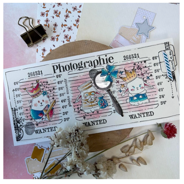 Doudou Chevalier - Stamp - 2.5 x 1.5 inch - Chou and Flowers