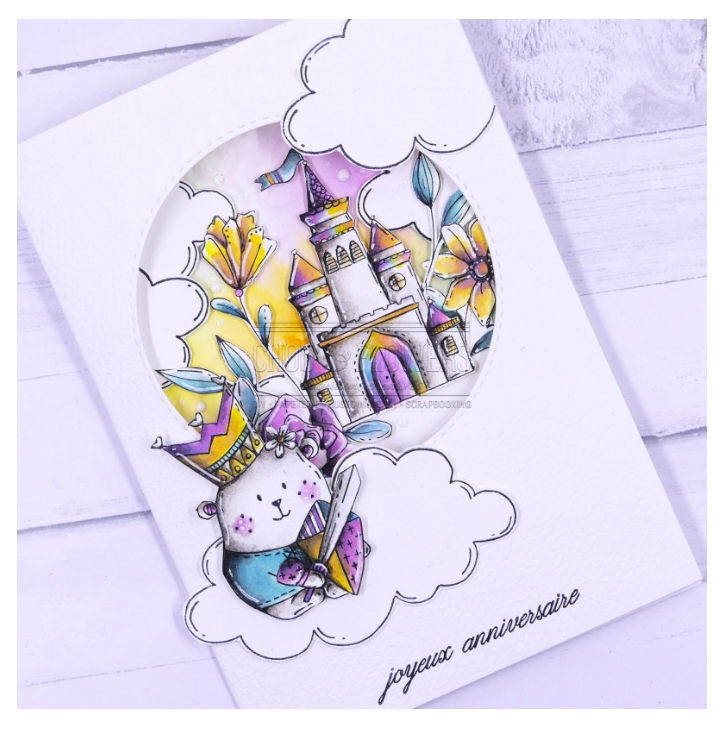 Doudou Chevalier - Stamp - 2.5 x 1.5 inch - Chou and Flowers