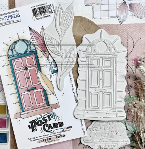 The Door - Rubber Stamp - Chou and Flowers
