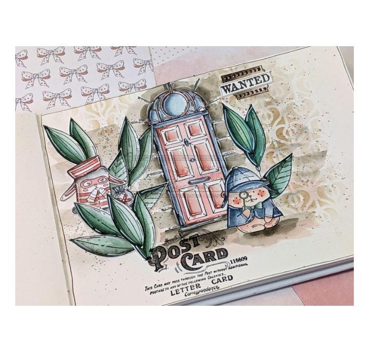 The Door - Rubber Stamp - Chou and Flowers